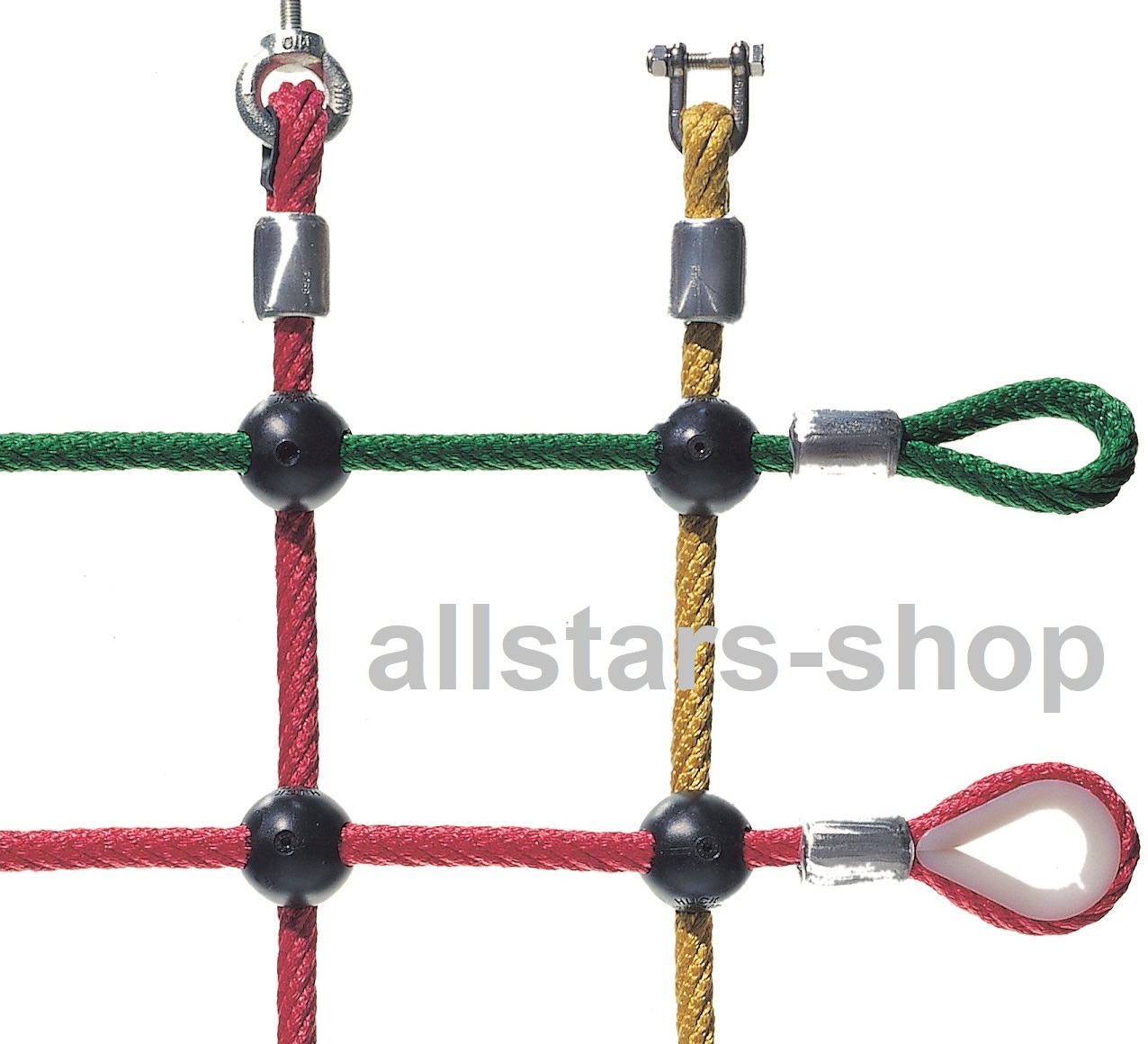 Kletternetz mit Kunststoff-Knotenkugel Herkulesseil 1 m² Ø 16 mm MW 30 cm mit Stahleinlage Huck – Bild 8