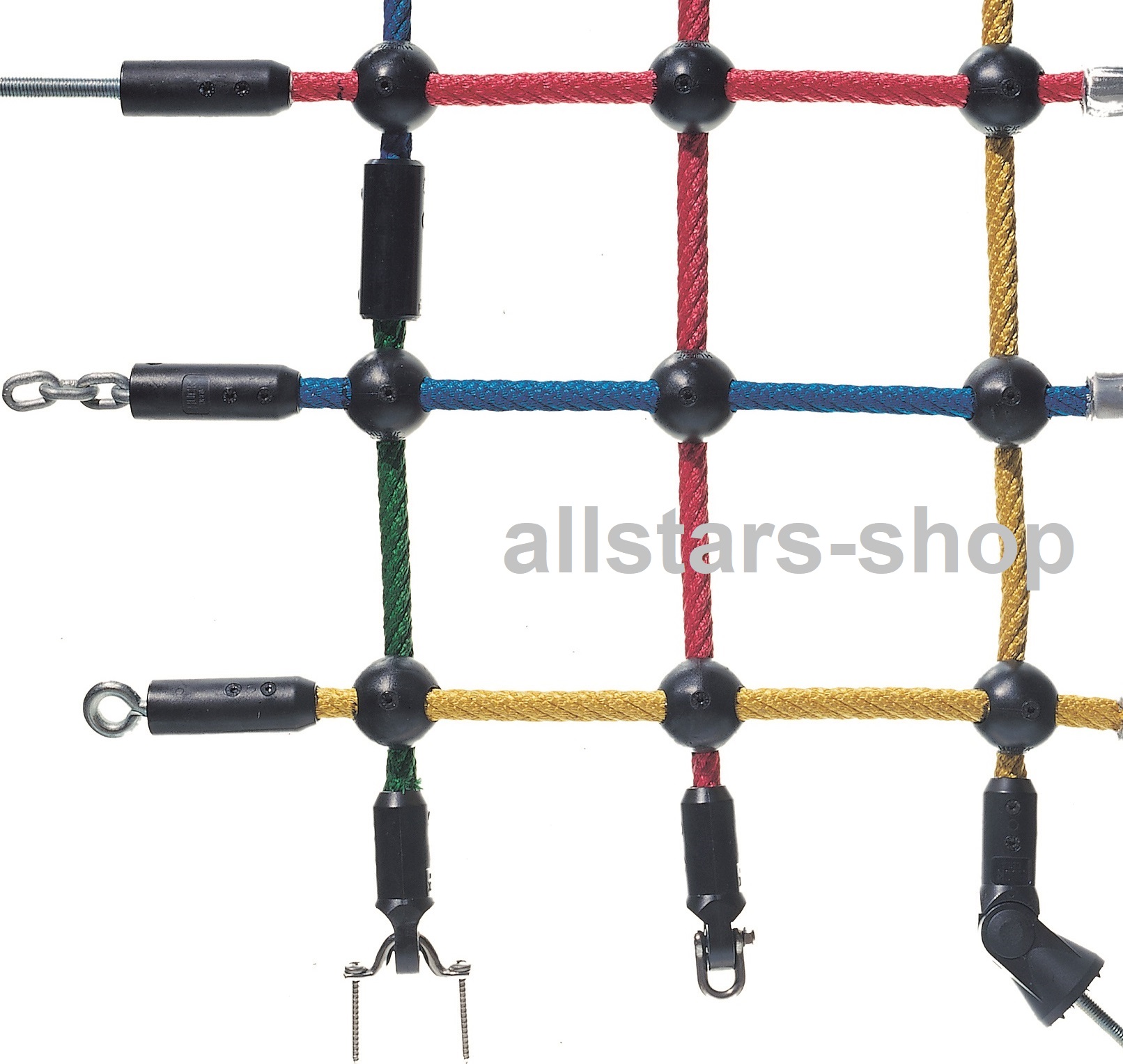 Kletternetz mit Kunststoff-Knotenkugel Herkulesseil 1 m² Ø 16 mm MW 30 cm mit Stahleinlage Huck – Bild 9