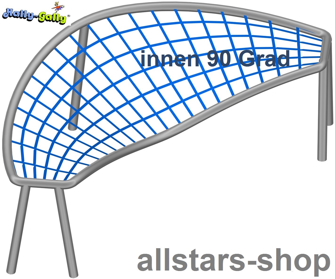 Element für Achterbahn schräg 90° Bogen nach innen für Klettergestell mit 1 Netzteil Hally-Gally
