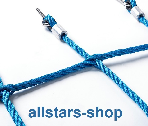 Kletternetz aus Herkulesseil mit Kreuzstich-Knotenverbindung 4 m² Ø 16 mm MW 50 cm mit Stahllitzen Huck – Bild 3