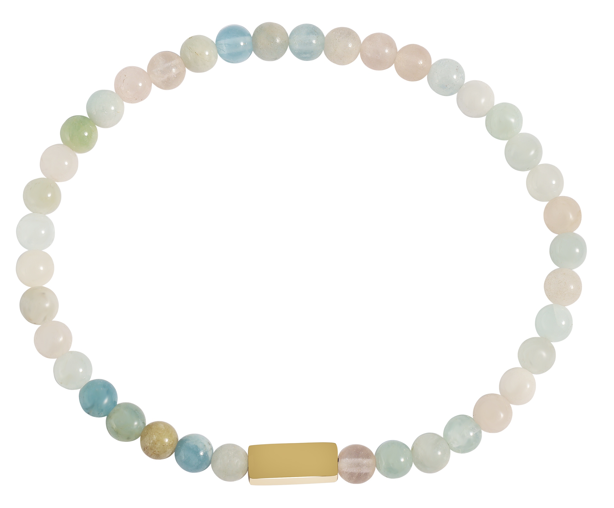 Akzent Kugelarmband, Naturstein (morganite), gravurfähiges Edelstahlelement 5030574