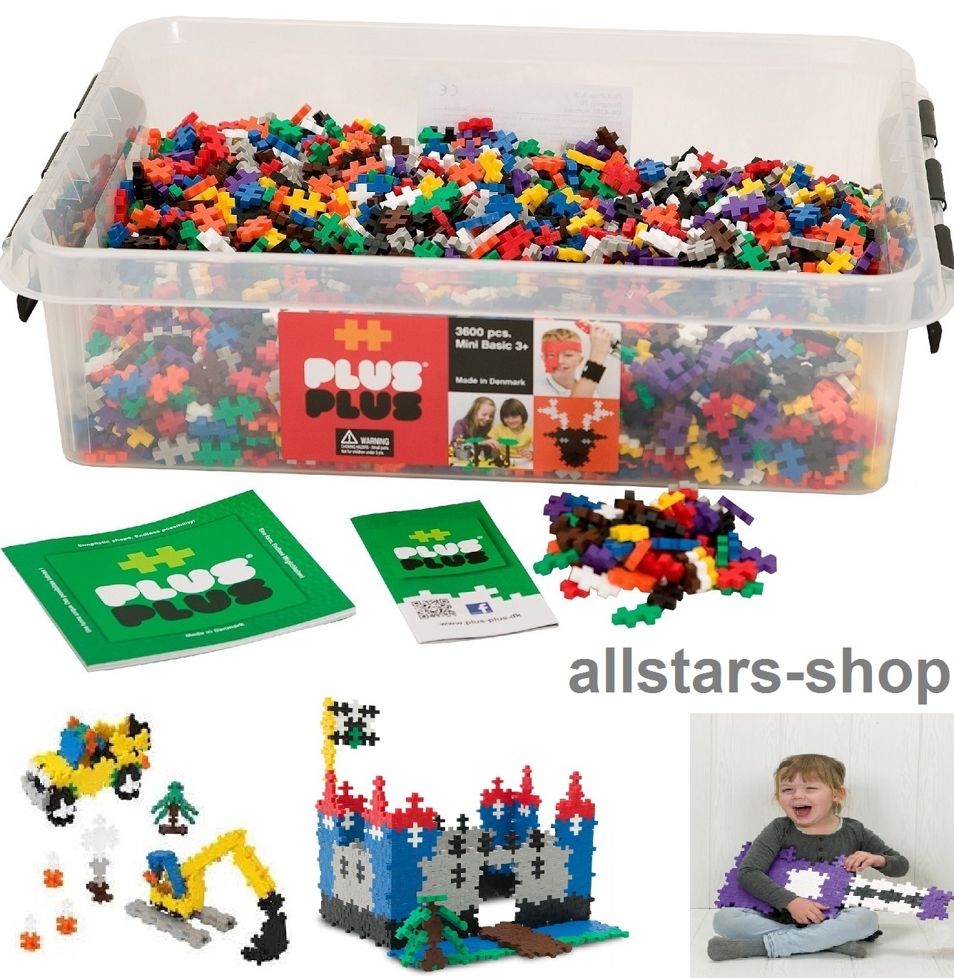Plus-Plus Puzzle Bausteine Bauklötze Mini Basic 3600 allstars