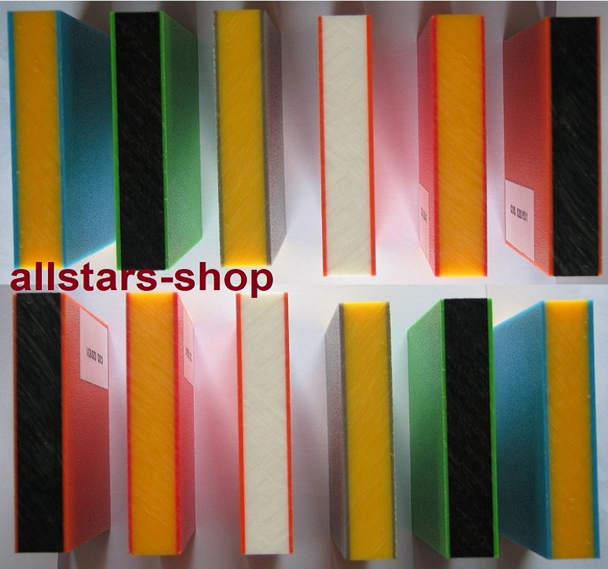 HDPE Platten 10 Stück zweifarbig grün/schwarz/grün Stärke 19 mm 1.500 x 1.500 mm HDPE-Platte HD Polyethylen PAK-frei durchgefärbt