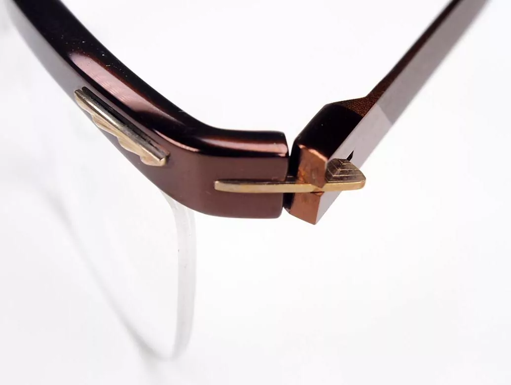 Echte 60er Jahre original Nylor Brille von ESSEL Frankreich, unten randlos – Bild 4