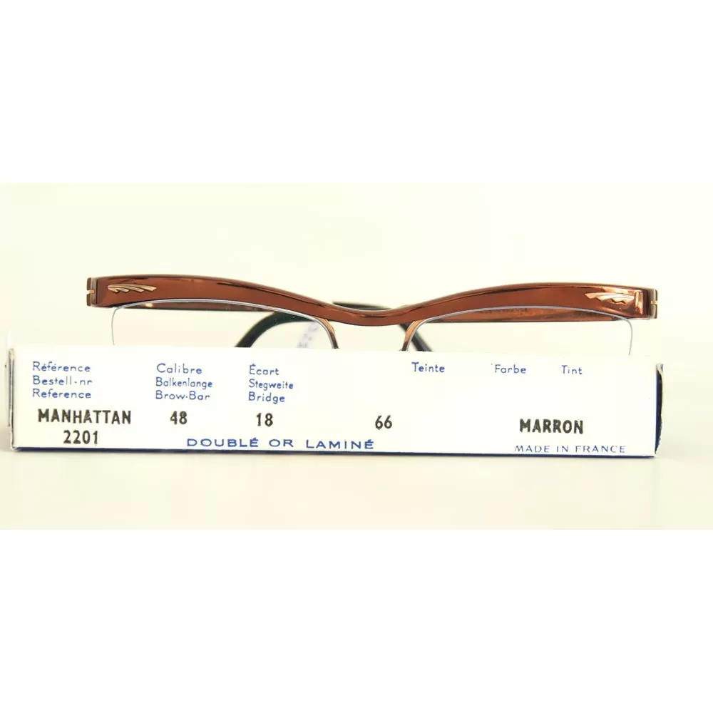 Echte 60er Jahre original Nylor Brille von ESSEL Frankreich, unten randlos – Bild 2