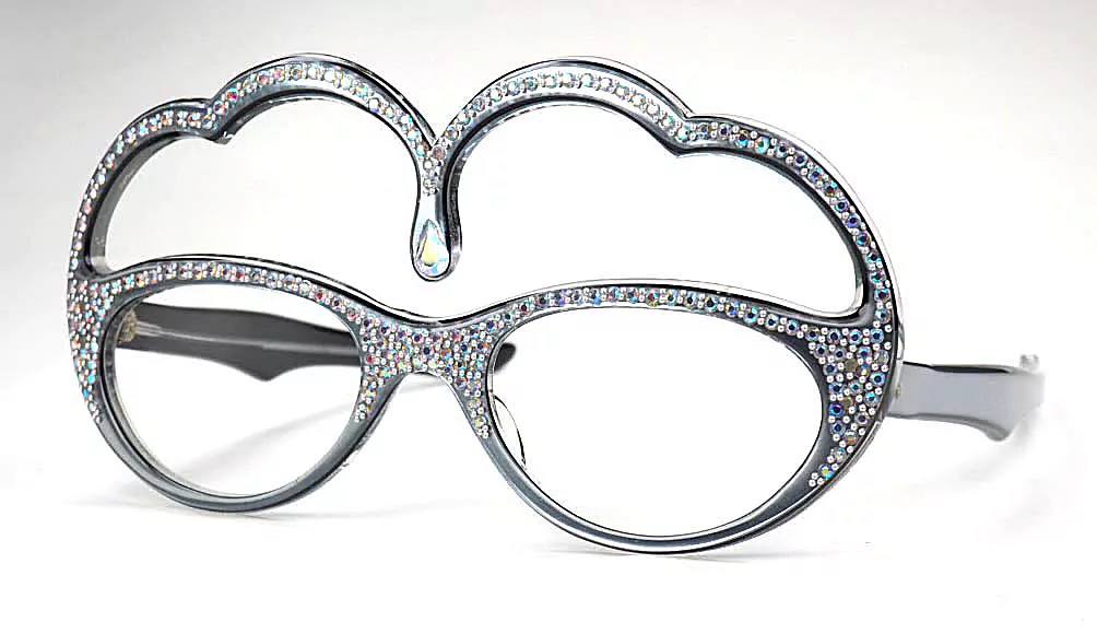 Hochzeitsbrille, Schmuckbrille mit viel Strass, extravatante Brille ein glitzerndes Einzelstück