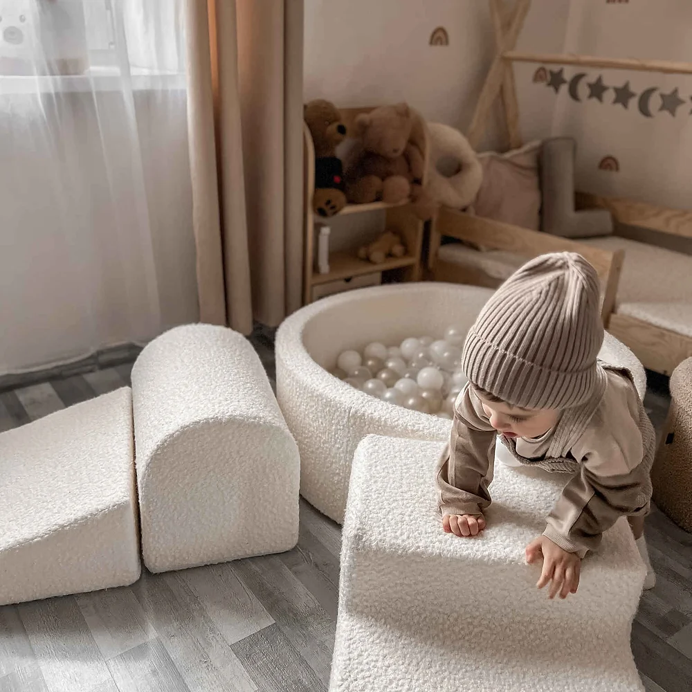 Set mit Elementen und Bällebad, 90 x 30 cm, Bouclé, Weiß, Mimii – Bild 5