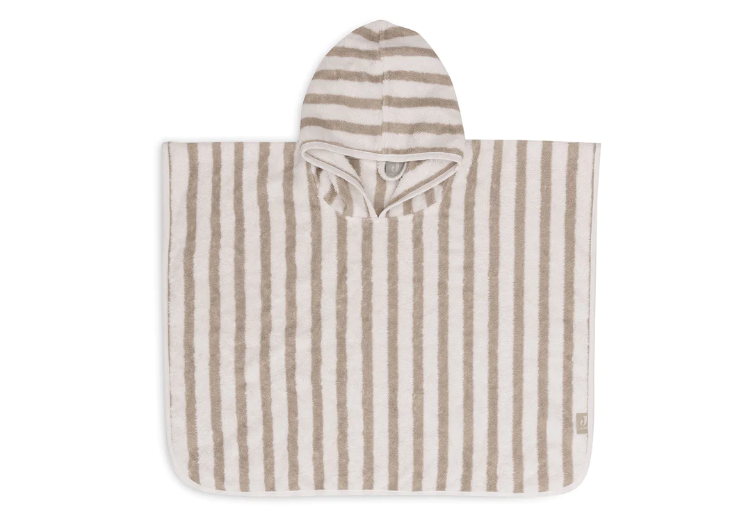Stripe Terry Badeponcho Olivgrün – Jollein
