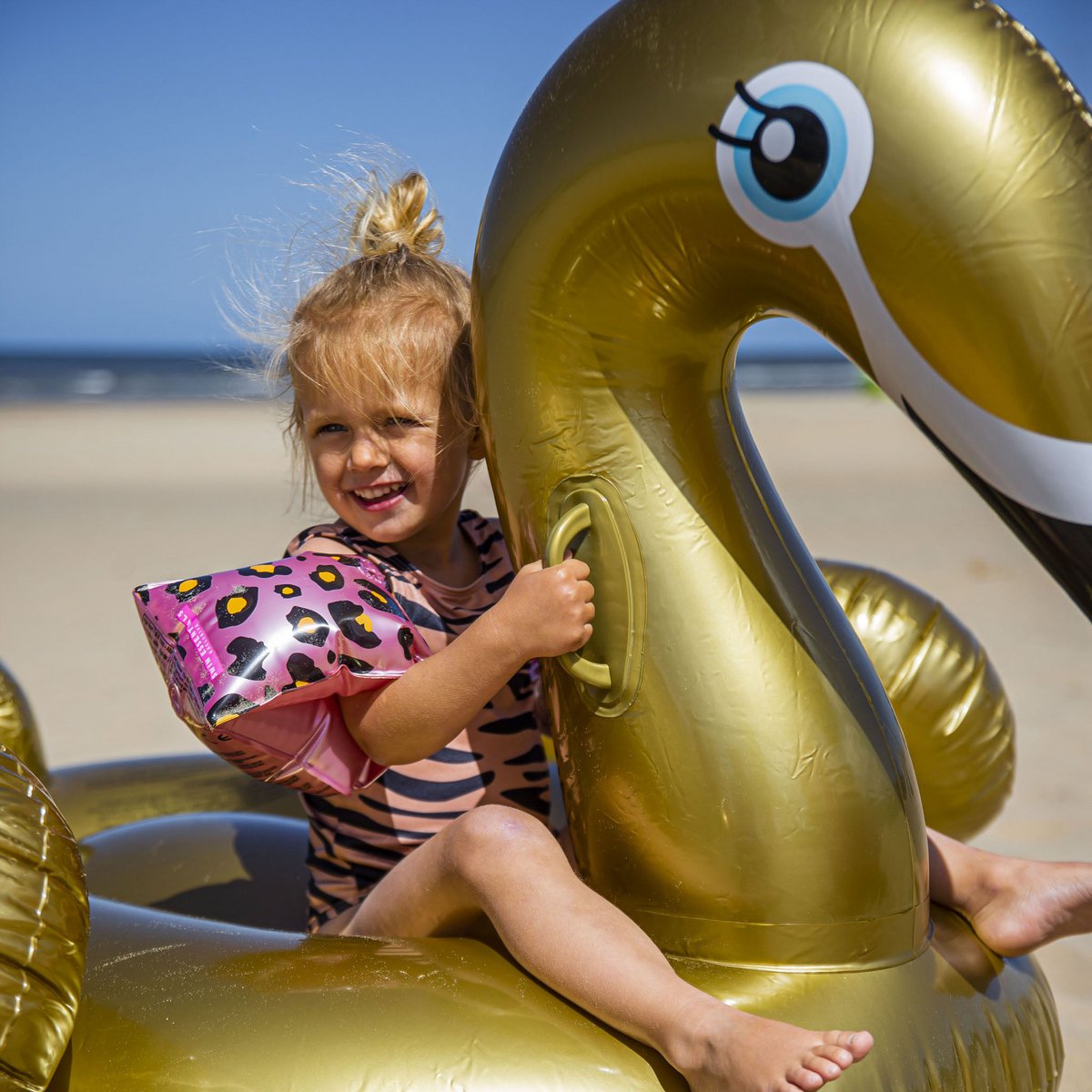 Roségoldene Badebänder mit Panther-Print 0—2 Jahre – Swim Essentials – Bild 4