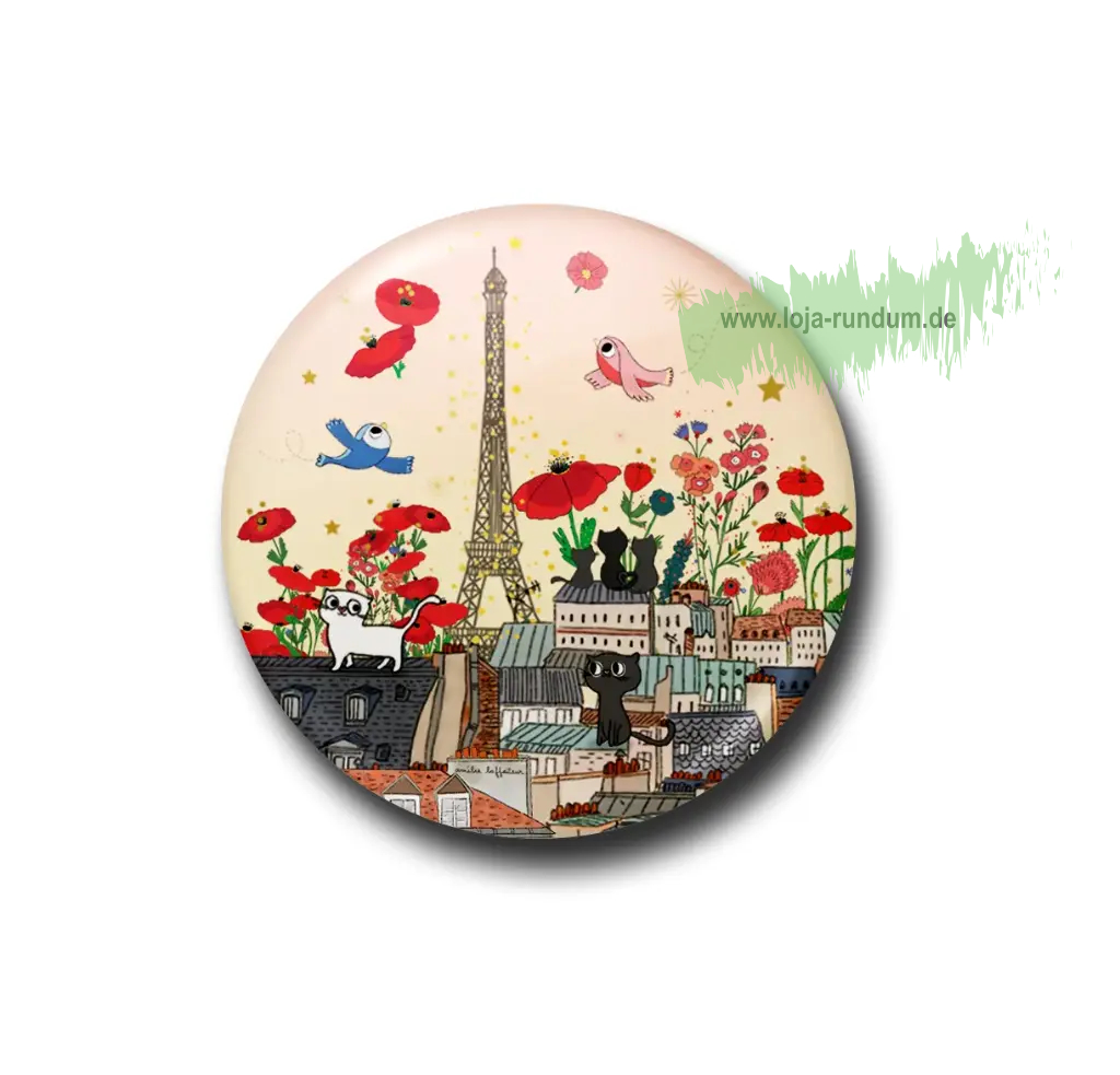PARIS IN BLUMEN – MAGNET MIT FLASCHENÖFFNER – Cartedart