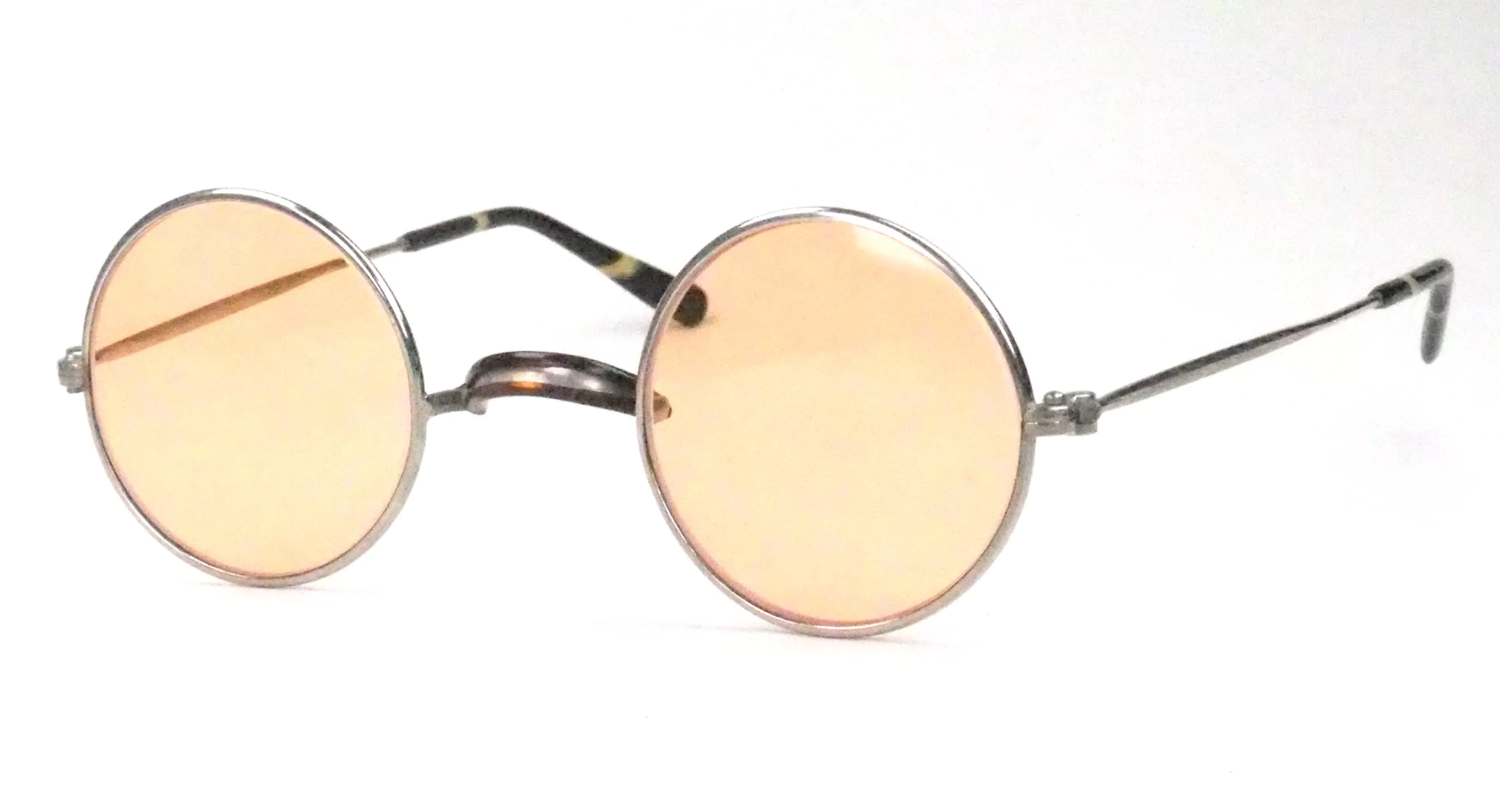 John Lennon Brille, echt antik mit orangen Kunststoffgläsern